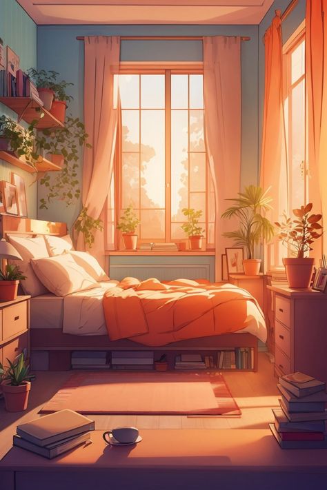 #bedroom #cozy #minimal #city #life Minimal Drawing Room Interior, Cozy Anime Bedroom Drawing, Cozy Bedroom Illustration, Cozy Bedroom Drawing, How To Draw A Bedroom, Bedroom Illustration Aesthetic, Bedroom Background Drawing, Nana Background, Animation Bedroom