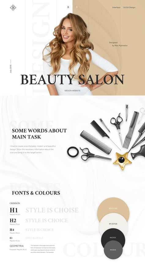 Cosmetic Surgery Website Design, Beauty Salon Poster Design Ideas, Beauty Salon Poster Design, Hairdresser Website, Salon Poster Design, Hair Salon Web Design, Hair Salon Website Design, Salon Website Design, Beauty Salon Branding