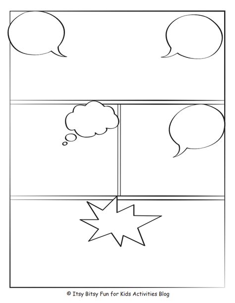 Comic Book Templates Free Kids Printable | Kids Activities Blog Make Your Own Comic Book Free Printable, Cartoon Activities For Kids, Comic Book Template Free Printable, Comic Book Activities, Finish The Comic, Make Your Own Comic Book, Comic Strip Ideas, Blank Comic Book Pages, Diy Comic Book