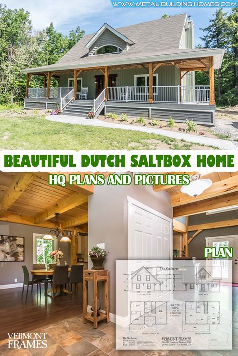 Beautiful Dutch Saltbox Home w/ 3 Bedrooms. Due to high demand of cheap homes we decided to put one through from our sister site Top Timber Homes straight on this website. Even though it’s from timber you can always use metal siding on it to lower maintenance costs and your time. #metalhousing #metalhouse #Metalbuildinghomes #housingsolution #DutchSaltboxHome Building A Cheap House, Cheap Floor Plans To Build, Affordable Home Build, Cheap Houses To Build Floor Plans, Diy House Building Cheap, Cheap Way To Build A House, Cheap 3 Bedroom House Plan, Low Cost Homes To Build, Easy Build House