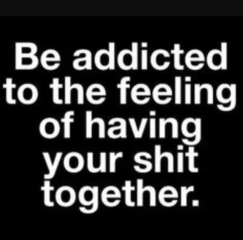 Be addicted to the feeling of having your shit together. Chaos Quotes, Giving Quotes, Together Quotes, Fabulous Quotes, My Children Quotes, Badass Quotes, Faith Inspiration, Motivational Quotes For Success, Working On It