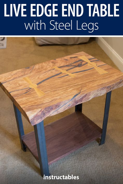 Live Edge Side Table Diy, Live Edge End Table Diy, Wood Work Table, Live Edge End Table, Timber Joinery, Japanese Joinery, Diy Side Table, Woodworking Bed, Plywood Flooring