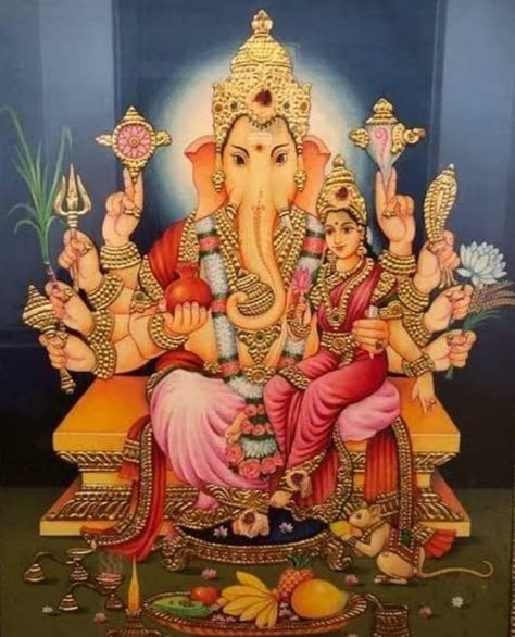 Mahaganapathi Images, Shiva Parvathi Love, Kali Painting, Ganesha Art Illustration, Ganesha God, Sri Ganesh, Jai Ganesh, Ganesh Art Paintings, Shri Ganesh Images