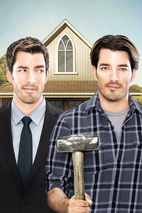 All American Gothic, #PropertyBrothers style American Gothic Parody, Hgtv Property Brothers, Front Of A House, Jonathan Silver Scott, Grant Wood, Scott Brothers, Drew Scott, Jonathan Scott, Property Brothers