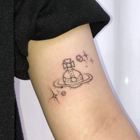 Orb Tattoo, Vivienne Westwood Tattoo, Nana Tattoo, Vivienne Westwood Orb, Heart Tattoo Designs, Poke Tattoo, Black Ink Tattoos, Cross Tattoo, Cover Up Tattoos