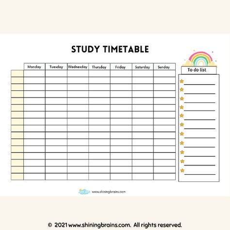 Study Timetable Template for Students - Free Timetable Template Printable plannergratis #projectplanner Bible Study Timetable, Study Timetable Template, Homeschool Student Planner, Study Sessions Planner, Study Schedule Template, Student Weekly Planner, Study Timetable, Timetable Template, Assignment Planner