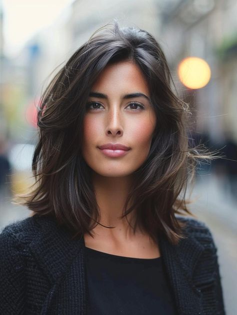 Chic Long Bob Hairstyles: Modern, Versatile, and Stylish Looks Layered Bob Hairstyles Brunette, Long Bob On Wavy Hair, Long Soft Bob, Short In Back Long In Front Bob, Stacked Bob Haircut Medium Length, Long Bob Thick Hair Wavy, Long Italian Bob Haircut, Graduated Long Bob, Italian Women Hairstyles