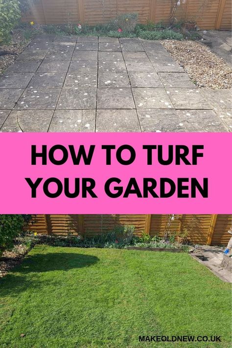 How To Lay Turf On Dirt, Turf Garden Ideas, How To Lay Turf, Garden Turf, Planting Grass, Kids Backyard, Garden Paving, Garden Steps, Paving Slabs