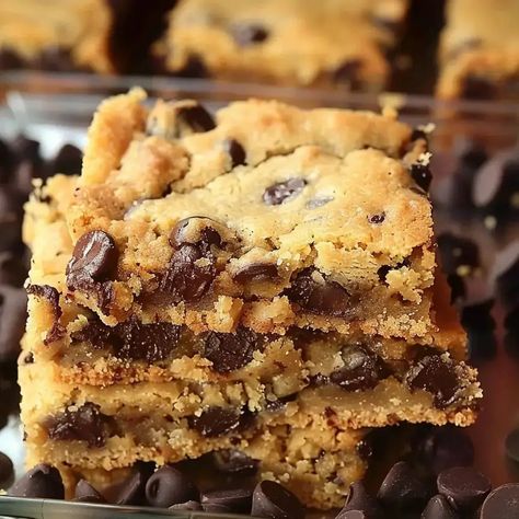 Lazy Chocolate Chip Cookie Bars Lazy Cookie Cake, Lazy Chocolate Chip Bars, Lazy Day Cookie Bars, Chocolate Chip Cookie Bars 9x13, Lazy Day Cookies, Lazy Cookie Bars, Chocolate Chip Bar Cookies, Lazy Chocolate Chip Cookie Bars, Bar Cookie Recipes