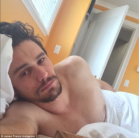 Bedroom eyes: James Franco shared some shirtless photos from bed on Instagram on Friday James Franco Instagram, James And Dave Franco, Franco Brothers, Keegan Allen, Selfie Fail, Dave Franco, Celebrity Selfies, Actor James, Bedroom Eyes