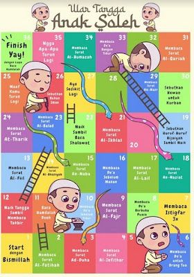 desain ular tangga anak soleh Disiplin Anak, Diy Busy Books, Islamic Books For Kids, Muslim Kids Activities, Islamic Kids Activities, Ramadan Kids, Learn Arabic Online, Ramadan Activities, Preschool Activities Toddler