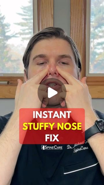 Dr. Michael Rowe | SpineCare on Instagram: "Dr. Rowe shows an easy exercise you can use throughout the day to help clear a stuffy nose.

This exercise requires no equipment (other than maybe a tissue :) and can help drain nose and sinus congestion within 30 seconds.

Let us know how it works for you!

#stuffynose #cloggednose #sinus #sinusrelief #nose #spinecare #drrowe" How To Relieve Sinus Congestion, How To Shrink Nose, Natural Stuffy Nose Remedy, Stuffed Up Nose Remedies, Clear Sinuses, How To Clear Sinuses Fast, Clear Sinus Congestion, How To Drain Sinuses, How To Get Rid Of Stuffy Nose Fast