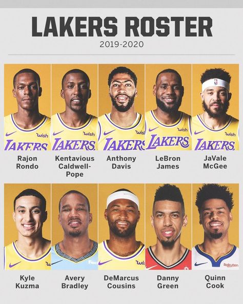 2019-20 Los Angeles Lakers Roster full of Wildcats! Lakers Players, Milwaukee Bucks Basketball, Mvp Basketball, Lakers Team, Nba Funny, Lakers Championships, Lebron James Lakers, King Lebron, Basketball Players Nba