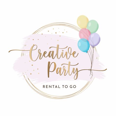 Company Banner, Hello Party, Balloon Logo, Candy Bar Party, Magic Party, Party Logo, Photo Frame Wallpaper, Balloon Shop, Shop Logo Design