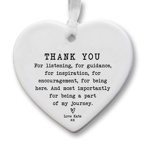 Gift For Friends Christmas, Personalized Thank You Gifts, Welcome Images, Thank You For Listening, Thank You Presents, Birthday Wishes For Myself, Friends Christmas, Ceramic Heart, Stocking Filler Gifts