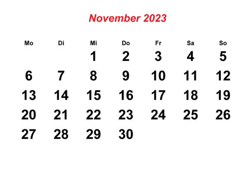 November 2023 Kalender,November 2023 Kalender Ausdrucken, Pins