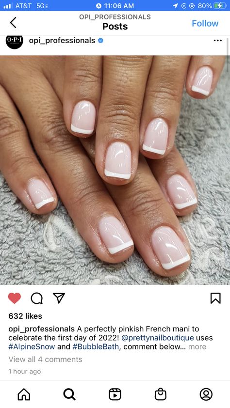 Short Dip Powder Nails French Tip, Bridesmaid Pedicure Colors, Milky French Manicure Dip, Non Traditional French Manicure, Manicure Ideas For Short Nails Natural French Tips, French Manicure With Dip Powder, White Tip Dip Powder Nails, Powder Dip French Manicure, Funny Bunny French Manicure