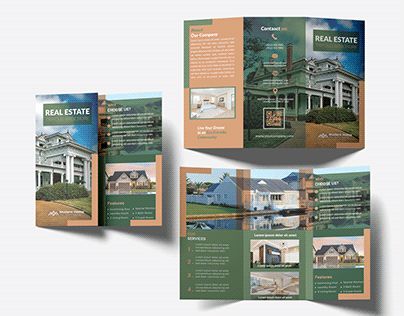 Real Estate Trifold Brochure, House Brochure, Science Communication, Real Estate Brochure, Cold Email, Brochure Ideas, Brochure Design Layout, Sky Art Painting, Pamphlet Design