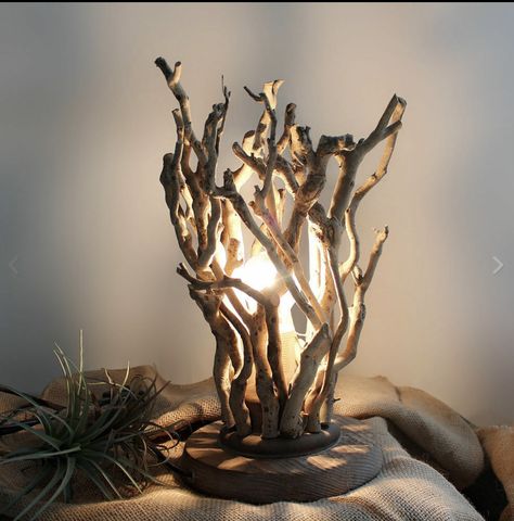 Tree Branch Decor, Driftwood Furniture, Twig Art, Driftwood Lamp, Deco Nature, Driftwood Decor, Arusha, Driftwood Crafts, Branch Decor