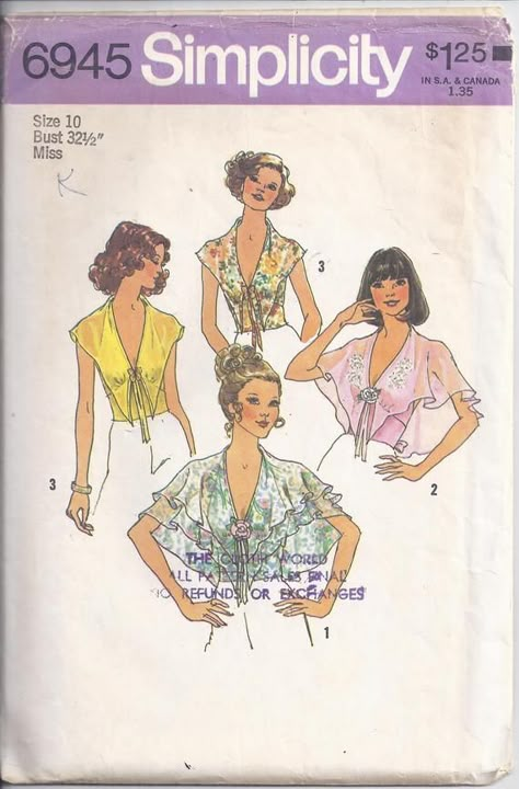 Halter Top Sewing Pattern, 70s Halter Top, 70s Sewing Patterns, Halter Top Pattern, 1970s Sewing Patterns, Dress Making Patterns, Blouse Pattern Sewing, Top Sewing Pattern, Fashion Sewing Pattern