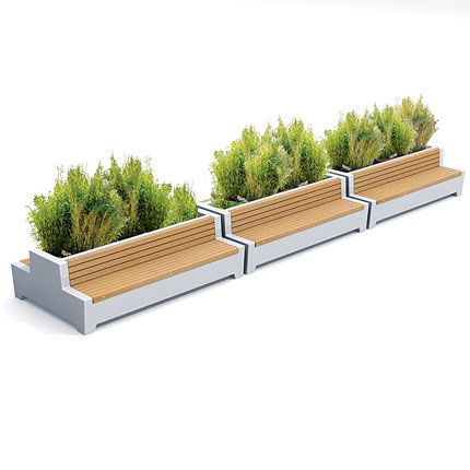 Planter Bench, Parks Furniture, Green Love, Public Seating, Landscape Architecture Design, Urban Furniture, Bench Designs, Street Furniture, Street Design