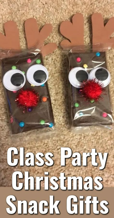 Party Snacks Cheap, Class Party Christmas, Christmas Snack Gifts, Christmas Class Treats, Classmate Christmas Gifts, Christmas Diy Snacks, School Christmas Party Ideas, School Treat Ideas, Christmas Snacks Gifts