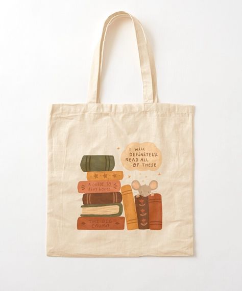 Book Bag Painting Ideas, Book Tote Bag Painting Ideas, Book Tote Bag Aesthetic, Tote Bag Book Design, Design Totebag Aesthetic, Tote Bag Painting Ideas Aesthetic, Bookish Design, Book Pile, Library Book Bag