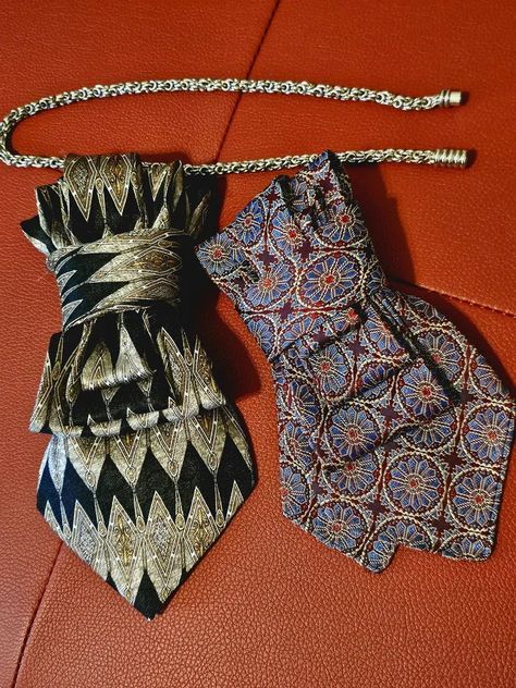 Necktie Upcycle, Diy Necktie, Necktie Projects, Diy Necktie Projects, Necktie Necklace, Masculine And Feminine Energy, Diy Winter Wedding, Necktie Crafts, Masculine And Feminine