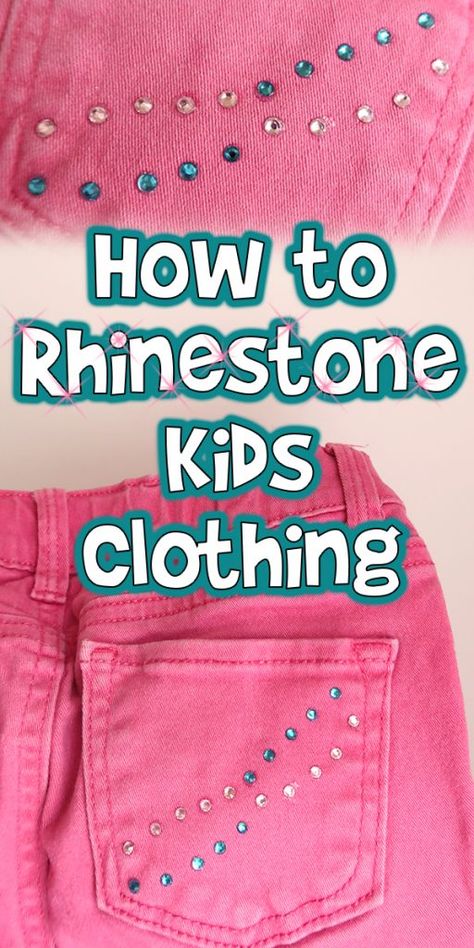 How to Rhinestone Kids Clothing Diy Rhinestone Shirt, Rhinestone Clothes, Rhinestone Ideas, Diy Rhinestone Crafts, Bedazzled Jeans, Rhinestone Outfit, Diy Gem, Rhinestone Designs Pattern, Rhinestone Costumes