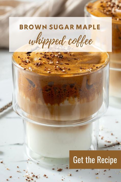 Another coffee recipe you have to try! This brown sugar maple flavor is a staple for all fall drinks. Cold Coffee Drinks Recipes, Fall Coffee Drinks, Homemade Iced Coffee, Cold Brew Coffee Recipe, Whipped Coffee, Make Coffee, Good Coffee, Coffee Recipe, Coffee Drink Recipes