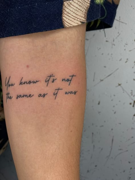 Work Of Art Tattoo Quote, Song Lyric Tattoos Ideas, Ever Since New York Tattoo Harry Styles, Harry Styles Tattoos As It Was, Harry Styles Tattoos Lyrics, Songs As Tattoos, Harry Styles Quote Tattoo, As It Was Tattoo Harry Styles, Harry Styles Tattoo Inspiration