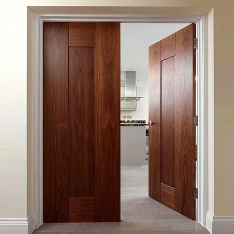 Pintu Ganda, Wooden Double Doors, Modern Wooden Doors, Wooden Front Door, Main Entrance Door Design, Front Door Design Wood, Flush Door, Wooden Front Door Design, Main Entrance Door