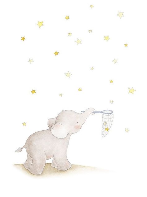 Elephant Nursery Art, Elephant Nursery Decor, Moon Nursery, Baby Elefant, Elephant Decor, Elephant Nursery, Elephant Art, An Elephant, Baby Art