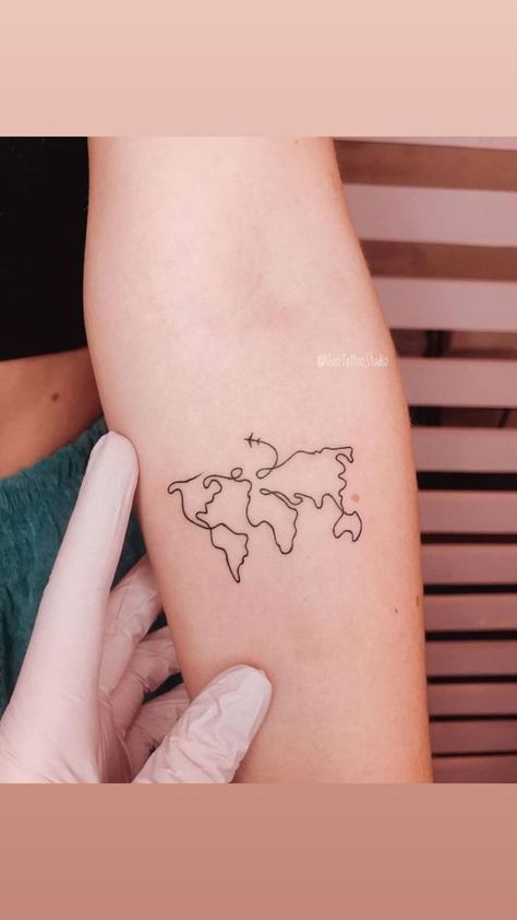 Unforgettable Tattoo, Personal Philosophy, World Map Tattoos, Airplane Tattoo, Globe Tattoos, Dna Tattoo, Wanderlust Tattoo, Cute Simple Tattoos, Airplane Tattoos