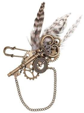 Lillian Rose Steampunk Boutonniere in Bronze #steampunk #ad Steampunk Party Decorations, Steam Punk Wedding, Steampunk Wedding Ideas, Feather Boutonniere, Punk Wedding, Wedding Themes Ideas, Steampunk Party, Lillian Rose, Steampunk Crafts