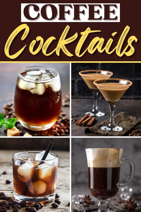 Coffee Alcoholic Drinks Recipes, Coffee Booze Drinks, Coffee With Whiskey, Coffee Brandy Drinks, Alcohol Coffee Drinks Recipes, Cocktail Coffee Drinks, Bourbon Coffee Drink, Rum And Coffee Drinks, Fireball Coffee Drinks