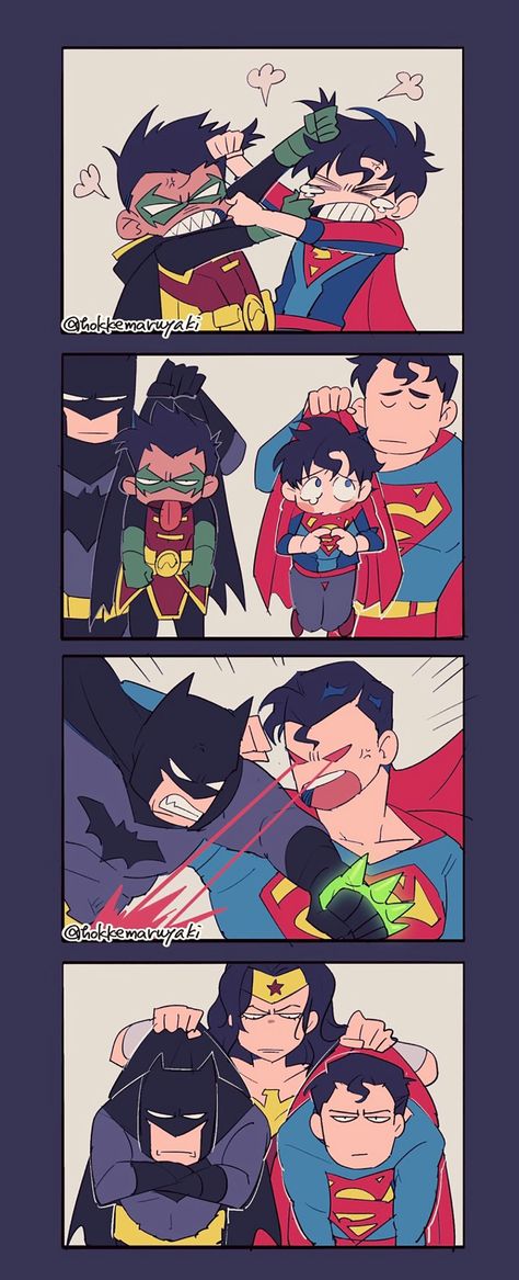 Batfamily Comics Funny, Superwonderbat Fanart, Bat Family Comics, Dc X Dp, Batman X Superman Fanart, Dc Hero Oc, Character Ais, Batman X Wonder Woman, Superbat Fanart