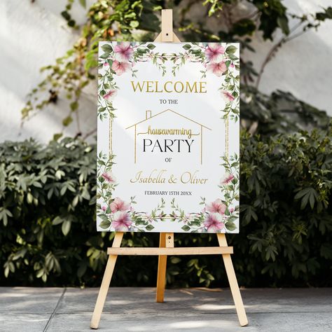 Housewarming Party Welcome Sign Template, Greenery Housewarming Welcome Board, New House Party Sign, Floral House Warming Decoration HS18 Welcome Board House Warming, Housewarming Welcome Board, New House Party, House Warming Decoration, Housewarming Sign, Floral House, Housewarming Decorations, Welcome Board, Party Welcome Sign