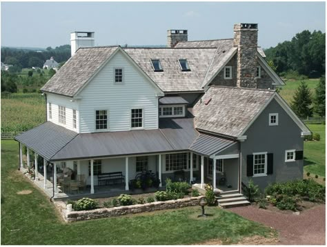 Colonial Exterior, Open Image, Dream Life House, Farmhouse Remodel, Farmhouse House, Old Farm Houses, House Plans Farmhouse, Farmhouse Style House, Dream House Exterior