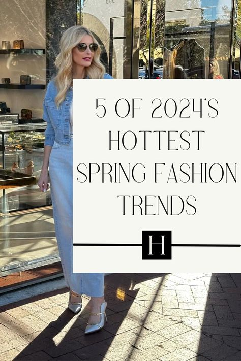 Spring is quickly approaching so now is the perfect time to start thinking about which spring items your wardrobe needs. In this post, I'm sharing the best spring fashion trends of 2024 and how to style them as a woman over 40 Spring Outerwear, Upcoming Fashion Trends, Spring Summer Fashion Trends, Spring Denim, 2024 Fashion Trends, Spring Capsule Wardrobe, Spring Summer Trends, Street Style Trends, Street Style Summer