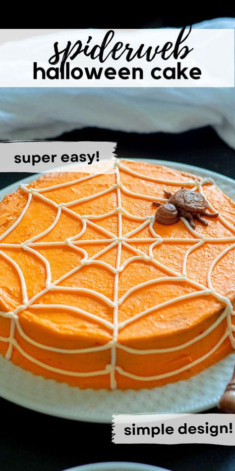 Simple Halloween Cake, Spiderweb Cake, Easy Halloween Cake, Halloween Cake Design, Cute Halloween Cakes, Spider Web Cake, Halloween Cakes Easy, Halloween Cake Recipes, Cake Mix Doctor