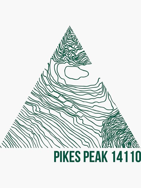 "Pikes Peak Topo" Sticker by januarybegan | Redbubble Pikes Peak Tattoo, Magnet Poster, Mountain Artwork, Cyberpunk Clothes, Documents Design, Small Apartment Living Room, Peak Design, Topo Designs, Small Tattoos For Guys