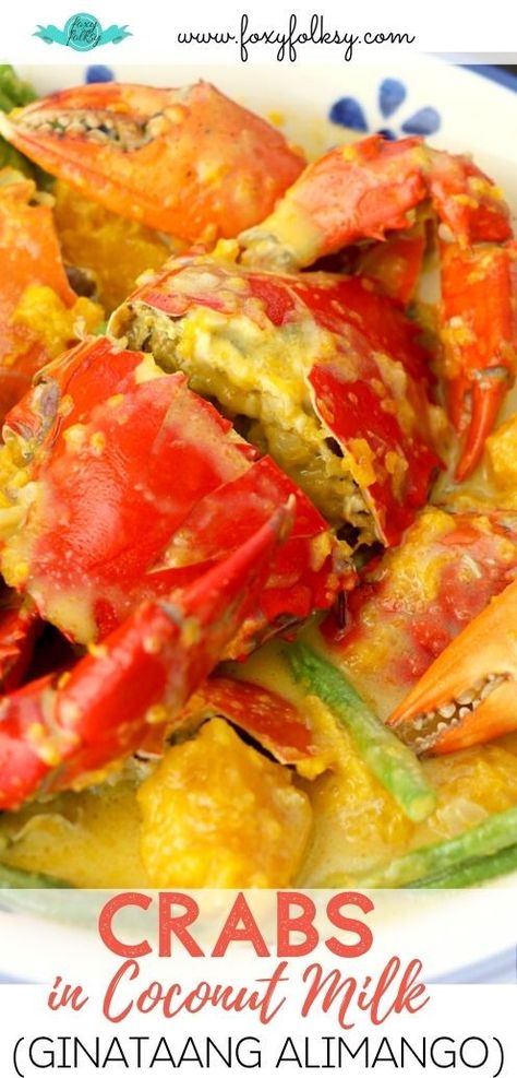 Asian Blue Crab Recipe, Blue Crab Recipes, Lemongrass Recipes, Cooking Crab, Crab Legs Recipe, Cooking With Coconut Milk, Foxy Folksy, Crab Recipe, Coconut Crab