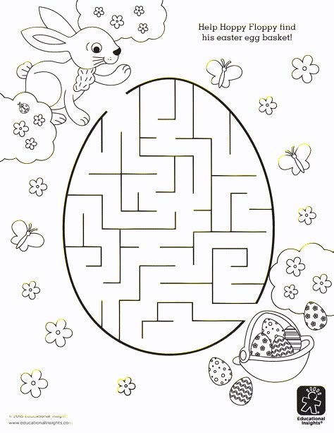 Free Easter Printable by Educational Insights Easter Worksheets, Easter Preschool, Mazes For Kids, Easter Activities For Kids, Easter Egg Basket, Easter Games, Fluffy Bunny, Easter Coloring Pages, Easter Colouring