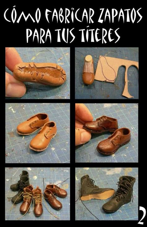 Doll Shoe Patterns, Doll Making Tutorials, Dollhouse Miniature Tutorials, Doll Furniture Diy, Dollhouse Miniatures Diy, Miniature Projects, Miniature Diy, Miniatures Tutorials, Miniature Crafts