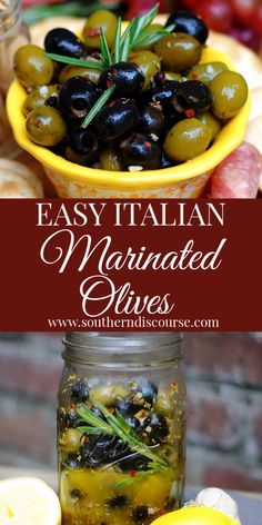 Southern Discourse, Marinated Olives, Italian Olives, Olive Recipes, Eating Light, Easy Italian, Homemade Italian, Potluck Recipes, Recipe For Mom