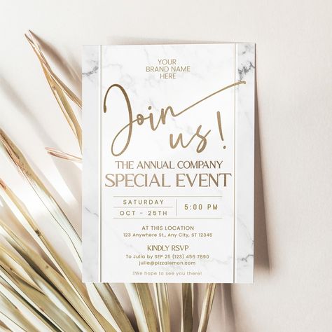 🎉 Make your next event unforgettable with our Editable Dinner Party Invitation! 🍽️ Perfect for corporate gatherings, this digital invitation template allows you to create a personalized invite that impresses your guests. Easily customize all the details with our Join Us Invitation Template and get ready for a fabulous evening! ✨ #BusinessInvitationTemplate #EditableDinnerPartyInvitation #CorporateParty Corporate Dinner Invitation, Join Us Invitation, Invitation Corporate, Grand Opening Flyer, Opening Invitation, Invitation Business, Bridal Shower Brunch Invitations, Dinner Party Invitations, Business Invitation