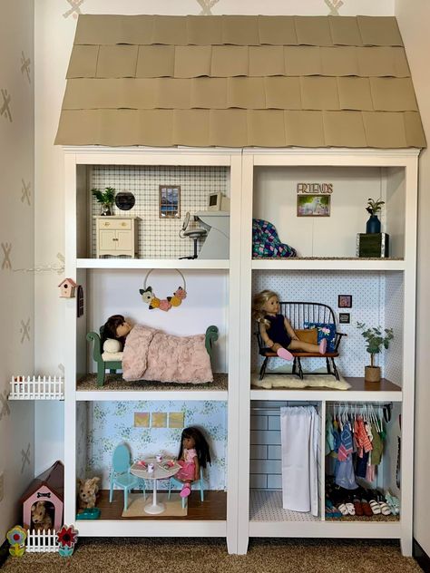 Play Area In Bedroom, Baby Doll Play Area, Doll Play Area, Dyi Doll House, Sharing Bedroom, Dream House Closet, Kid Organization, Dollhouse Plans, Baby Doll Play