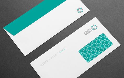 Tadawi Hospital Identity // Branding by Mohd Almousa, via Behance Stationary Set Design, Identity Branding, Clinic Design, Stationary Design, Learning Graphic Design, Stationary Set, Elegant Logo, Envelope Design, Lord Krishna Images