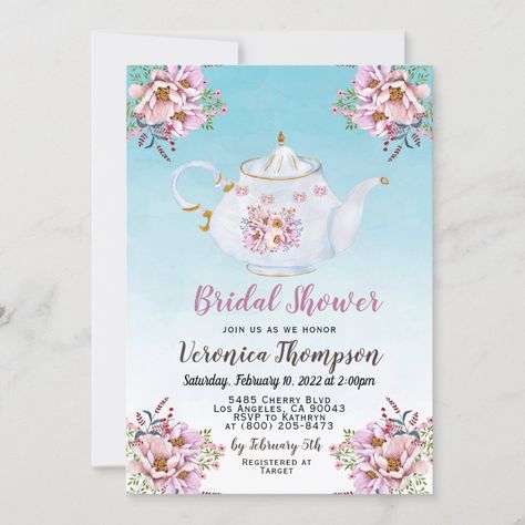 High Tea Bridal Shower Invitations, Gold Tea Party, Bridal Shower Tea Party Theme, High Tea Invitations, Tea Party Baby Shower Invitations, Tea Party Bridal Shower Invitations, Tea Bridal Shower Invitations, Tea Party Bridal, Bridal Tea Party